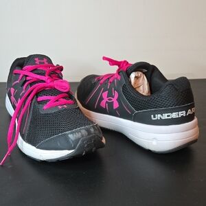 Under Armour Black Sneakers with Pink Highlights